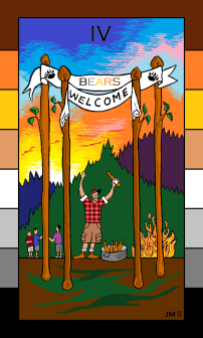 Four of Wands - Bear Edition
